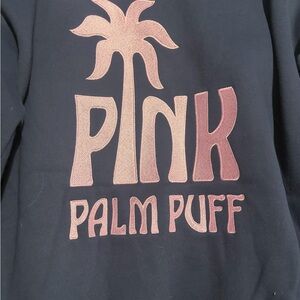 Pink Palm Puff Navy hoodie XS